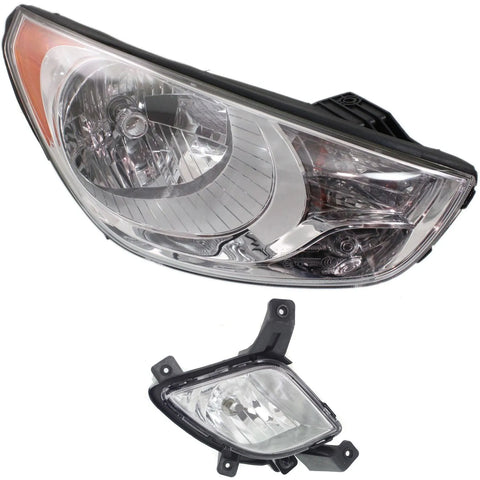 Headlight Kit For 2010-2013 Hyundai Tucson Right Sport Utility 2Pc