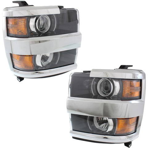 Headlight For 2015-2017 Chevrolet Silverado 2500 HD Pair Left and Right CAPA