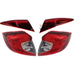 Tail Light Set For 2016-2021 Honda Civic LH RH Inner Outer Clear/Red CAPA