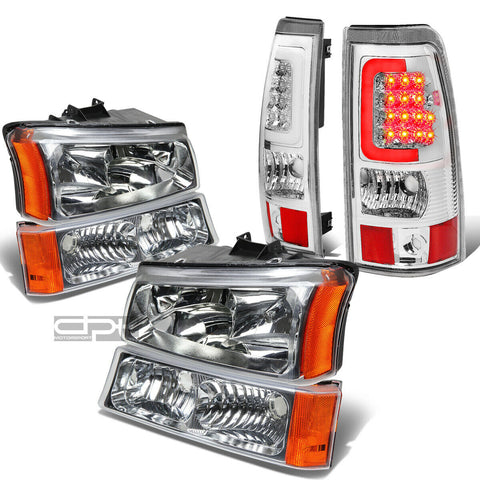 03-07 SILVERADO CHROME CRYSTAL HEADLIGHT+BUMP