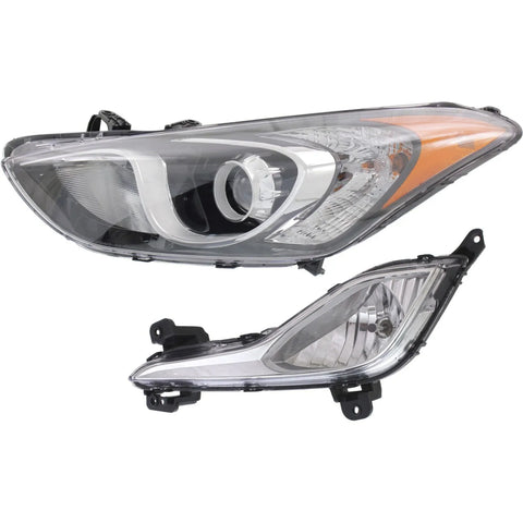 Headlight Kit For 2013-2017 Hyundai Elantra GT Left 2pc CAPA