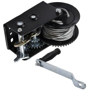 Dual Gear for Winch Hand Crank Manual  Cable Boat ATV RV 10m 3500lbs /1500Kg