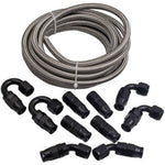 '-8AN 20ft Stainless Nylon Braided Oil/fuel/gas Line Hose Fitting Ends Assembly