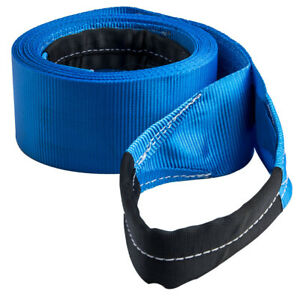 4" x 30ft Tow Strap 20000lbs Recovery Rescue Winch Sling ATV UTV Blue Offroad