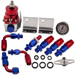 Universal 0-100 Psi Adjustable Fuel Pressure Regulator W/ Red Gauge -6AN Fitting