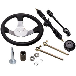 300mm Steering Wheel Assembly & Gear Rack Fit 110cc Go Kart Quad Parts New