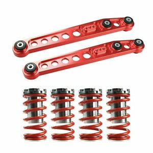 1-4" Coilover Lowering Spring + Rear Lower Control Arms EK For 1996-00 Honda Red