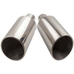 2x Weld On 8"Outlet -4"Inlet -18"Length Angle Cut Stainless Steel Exhaust Tip