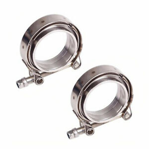 2X2.5" inch V-Band Flange&Clamp Kit For Turbo Exhaust Downpipes Stainless Steel