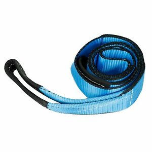 BLUE 3" X 8' Winch Towing Pull Strap Tree Saver 4x4 Off Road Tow Rope Chain