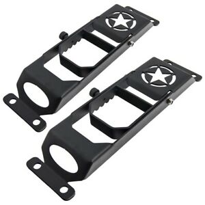 2pc Door Hinge Side Foot Climb Step Pedal For Jeep Wrangler JK JKU 2007-17 Black