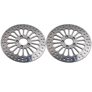 2x Front Super Spock Brake Rotor for Harley Touring 08-13 11.8 Polished SS Spoke