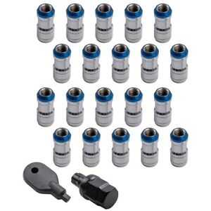 Universal 12X1.5 Locking Lug Nuts 20pcs Extended Tuner Set Blue