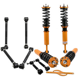 24 Ways Adj. Coilover Set For Honda Accord 03-07 + 6 PCs Rear Camber Arms