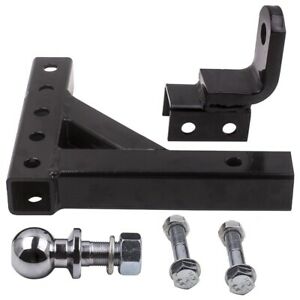 New Adjustable 10" Drop Trailer Ball Hitch Mount 2" Receiver With hitch ball